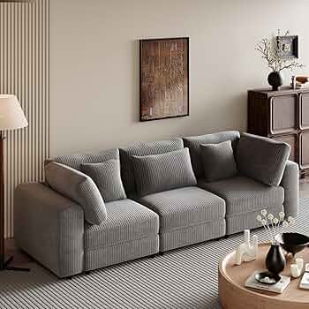 Corduroy Plush 3 Seater Sofa